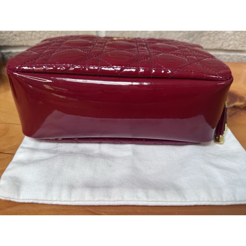 Christian Dior Cannage Patent Leather Pouch/clutch/cosmetic Bag Italy Auth - Picture 3 of 9